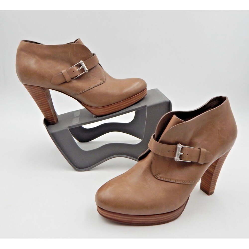 COLE HAAN Darcy Hi Chukka II Ankle Boot Tan Leather Booties Womens 8B High Heel